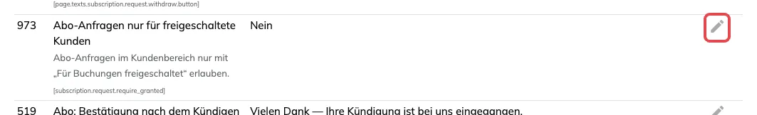 Zeile „Abo-Anfragen nur für freigeschaltete Kunden“ unter System → Einstellungen → Kundenbereich
