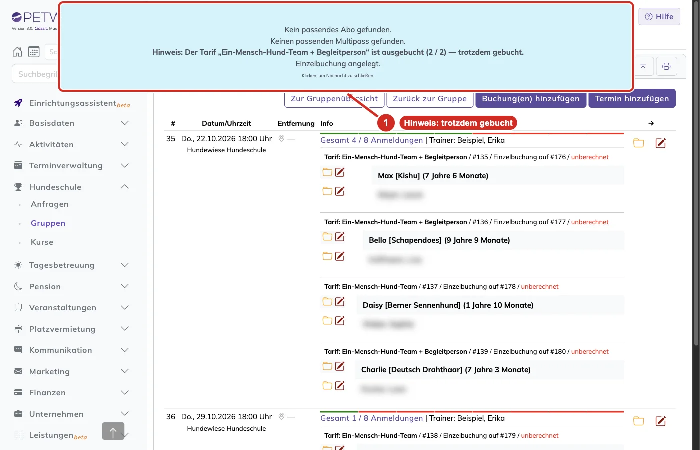 PetWorkers Classic: Hinweis Der Tarif ist ausgebucht (2 / 2) — trotzdem gebucht