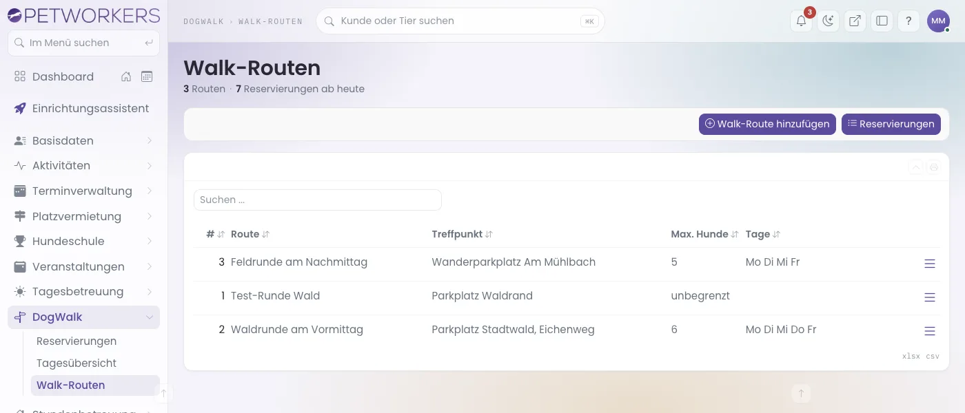 Liste der Walk-Routen