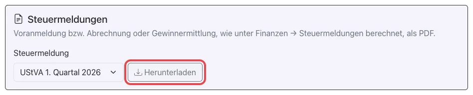 Die Karte Steuermeldungen im Portal der Steuerberatung