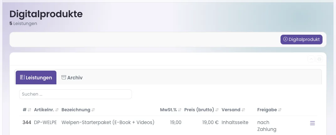 Liste der Digitalprodukte