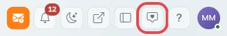 Die Kopfleiste mit dem markierten Symbol Feedback geben