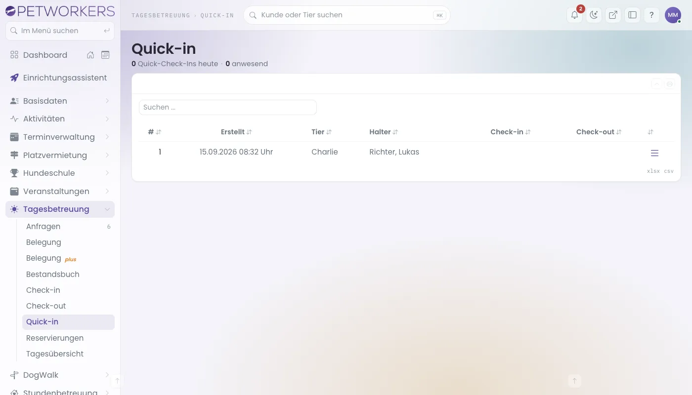 Liste der Quick-ins